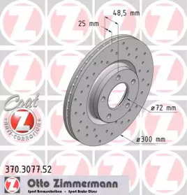 Тормозной диск (ZIMMERMANN: 370.3077.52)