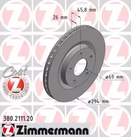 Тормозной диск (ZIMMERMANN: 380.2111.20)