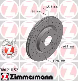 Тормозной диск (ZIMMERMANN: 380.2111.52)