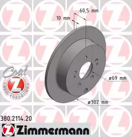 Тормозной диск (ZIMMERMANN: 380.2114.20)