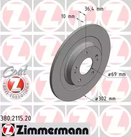 Тормозной диск (ZIMMERMANN: 380.2115.20)