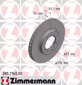 Тормозной диск (ZIMMERMANN: 380.2160.00)