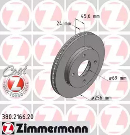 Тормозной диск (ZIMMERMANN: 380.2166.20)