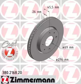 Тормозной диск (ZIMMERMANN: 380.2168.20)