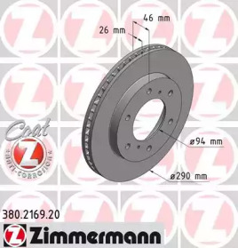 Тормозной диск (ZIMMERMANN: 380.2169.20)