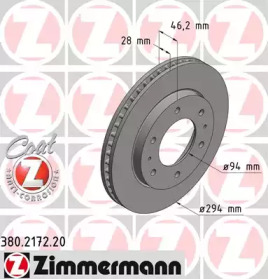 Тормозной диск (ZIMMERMANN: 380.2172.20)