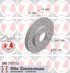 Тормозной диск (ZIMMERMANN: 380.2157.52)