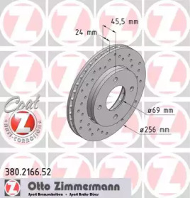 Тормозной диск (ZIMMERMANN: 380.2166.52)