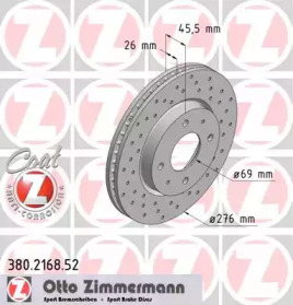 Тормозной диск (ZIMMERMANN: 380.2168.52)