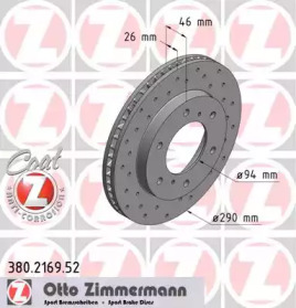 Тормозной диск (ZIMMERMANN: 380.2169.52)