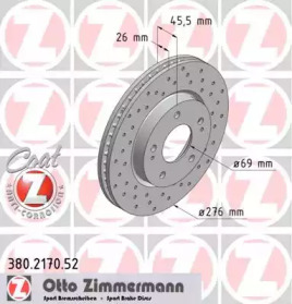 Тормозной диск (ZIMMERMANN: 380.2170.52)