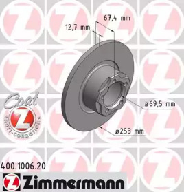 Тормозной диск (ZIMMERMANN: 400.1006.20)