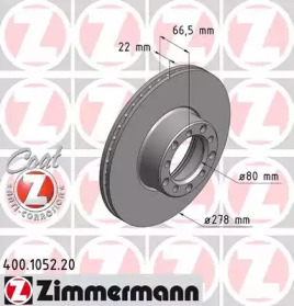 Тормозной диск (ZIMMERMANN: 400.1052.20)