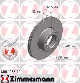 Тормозной диск (ZIMMERMANN: 400.1055.20)