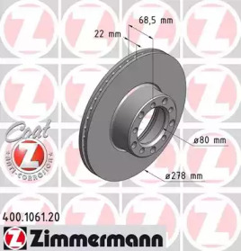 Тормозной диск (ZIMMERMANN: 400.1061.20)