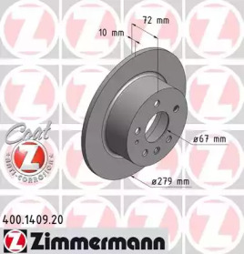 Тормозной диск (ZIMMERMANN: 400.1409.20)