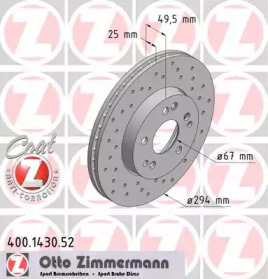 Тормозной диск (ZIMMERMANN: 400.1430.52)