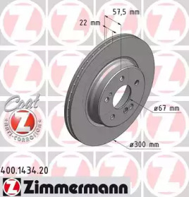 Тормозной диск (ZIMMERMANN: 400.1434.20)