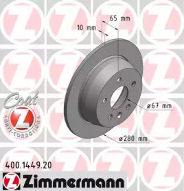 Тормозной диск (ZIMMERMANN: 400.1449.20)