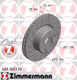 Тормозной диск (ZIMMERMANN: 400.3607.20)