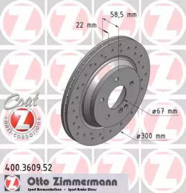 Тормозной диск (ZIMMERMANN: 400.3609.52)