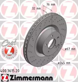 Тормозной диск (ZIMMERMANN: 400.3615.20)