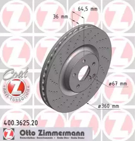 Тормозной диск (ZIMMERMANN: 400.3625.20)