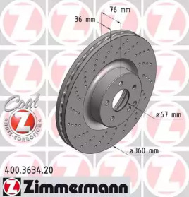 Тормозной диск (ZIMMERMANN: 400.3634.20)