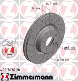 Тормозной диск (ZIMMERMANN: 400.3636.20)