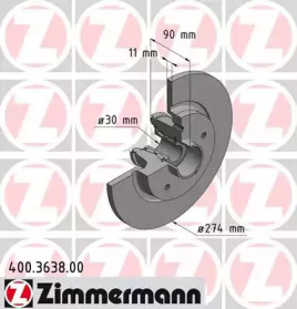 Тормозной диск (ZIMMERMANN: 400.3638.00)