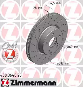 Тормозной диск (ZIMMERMANN: 400.3640.20)