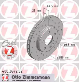 Тормозной диск (ZIMMERMANN: 400.3642.52)