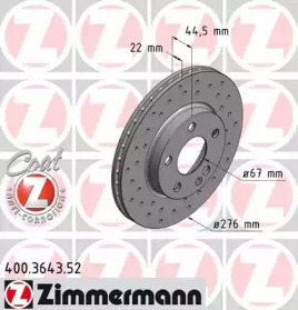 Тормозной диск (ZIMMERMANN: 400.3643.52)