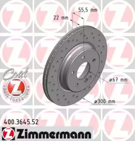 Тормозной диск (ZIMMERMANN: 400.3645.52)