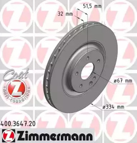 Тормозной диск (ZIMMERMANN: 400.3647.20)