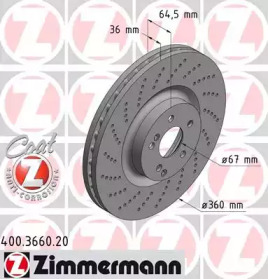 Тормозной диск (ZIMMERMANN: 400.3660.20)