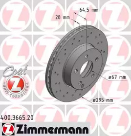 Тормозной диск (ZIMMERMANN: 400.3665.20)