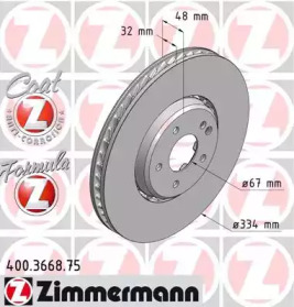 Тормозной диск (ZIMMERMANN: 400.3668.75)