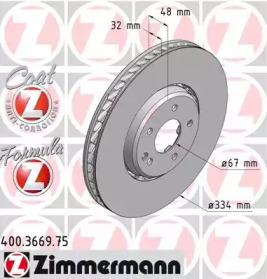 Тормозной диск (ZIMMERMANN: 400.3669.75)