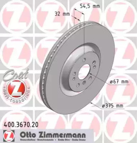 Тормозной диск (ZIMMERMANN: 400.3670.20)