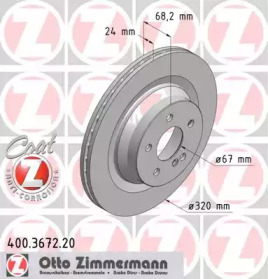 Тормозной диск (ZIMMERMANN: 400.3672.20)