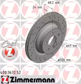 Тормозной диск (ZIMMERMANN: 400.3672.52)