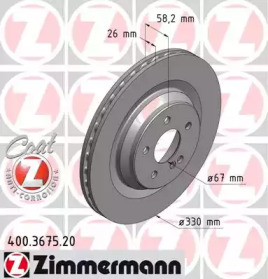 Тормозной диск (ZIMMERMANN: 400.3675.20)