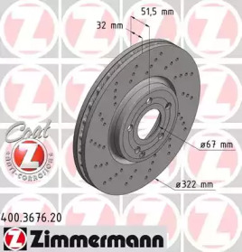 Тормозной диск (ZIMMERMANN: 400.3676.20)