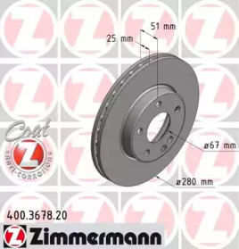 Тормозной диск (ZIMMERMANN: 400.3678.20)