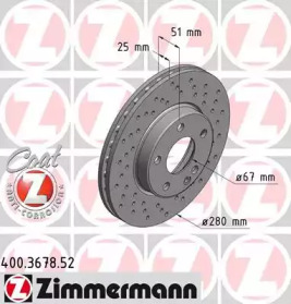 Тормозной диск (ZIMMERMANN: 400.3678.52)