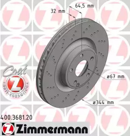 Тормозной диск (ZIMMERMANN: 400.3681.20)