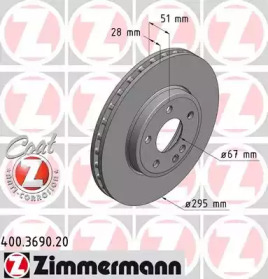 Тормозной диск (ZIMMERMANN: 400.3690.20)