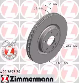 Тормозной диск (ZIMMERMANN: 400.3693.20)