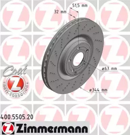 Тормозной диск (ZIMMERMANN: 400.5505.20)